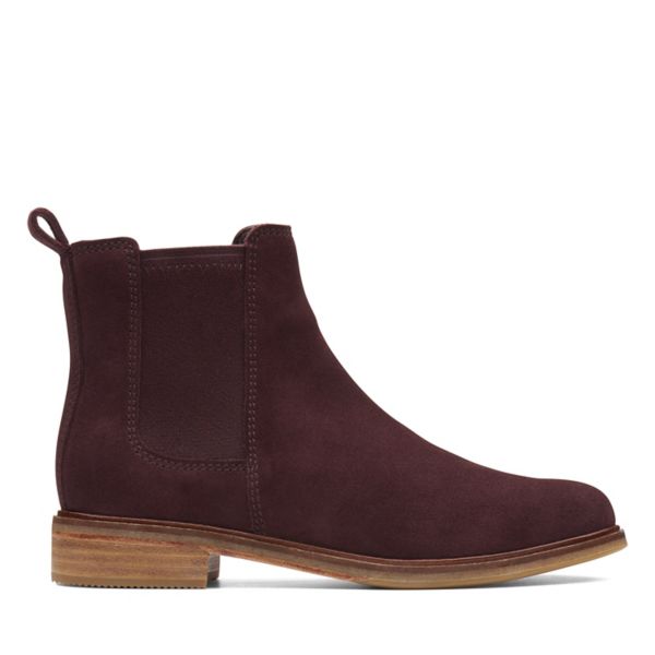 Clarks Womens Clarkdale Arlo Ankle Boots Burgundy | UK-2489576 - Click Image to Close